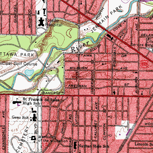 Topographic Map of Church of the Living God, OH