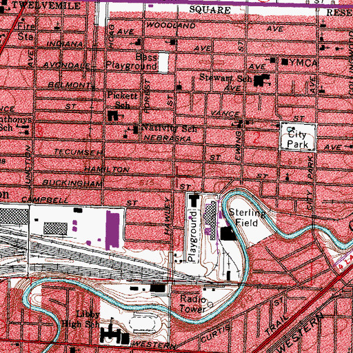 Topographic Map of Church of the Living God, OH
