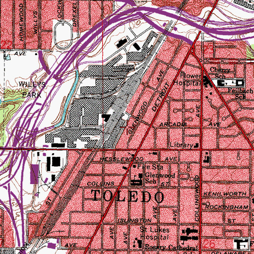 Topographic Map of Holy Spirit Catholic Church, OH