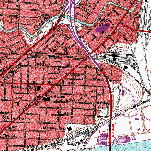 Topographic Map of Immaculate Conception Catholic Church, OH