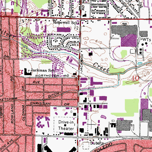 Topographic Map of Liberty Baptist Church, OH