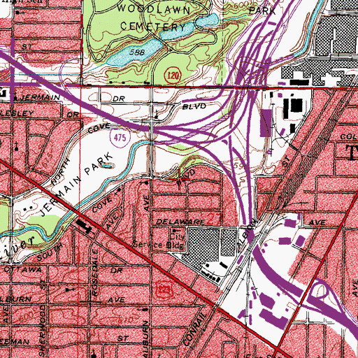 Topographic Map of Reorganized Church of Jesus Christ of Latter Day Saints, OH