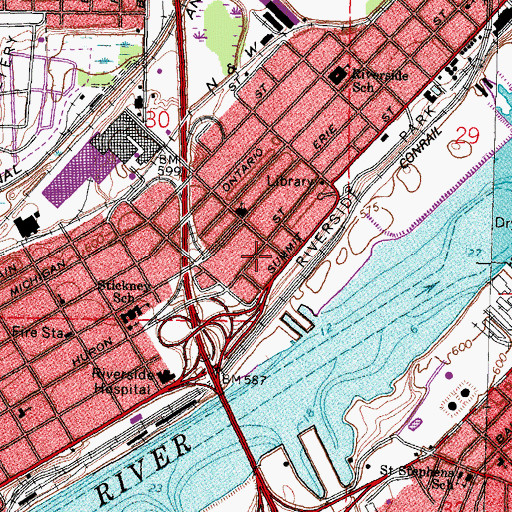 Topographic Map of Riverside Baptist Church, OH