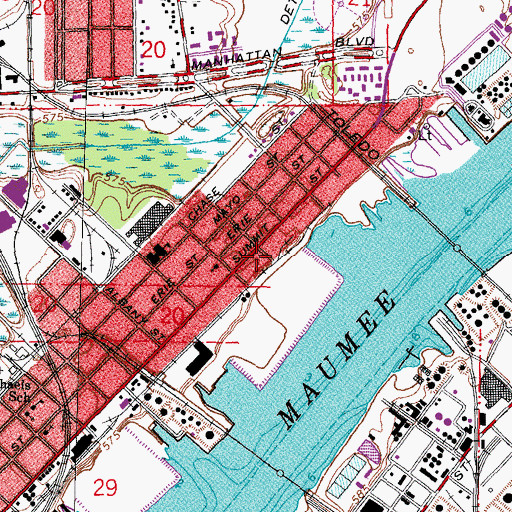Topographic Map of Riverside Foursquare Gospel Church, OH