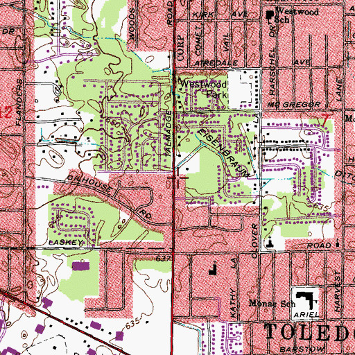 Topographic Map of Saint Mathews Episcopal Church, OH