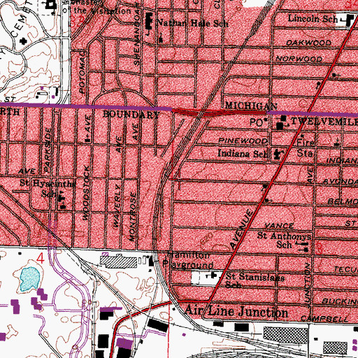 Topographic Map of Saint Paul Church of God in Christ, OH