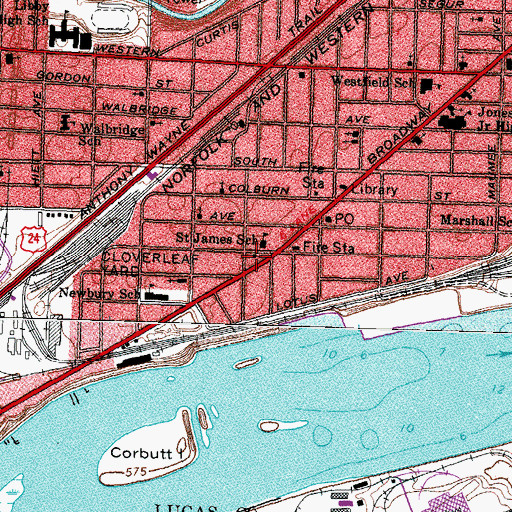 Topographic Map of Toledo Apostolic Lighthouse Church, OH