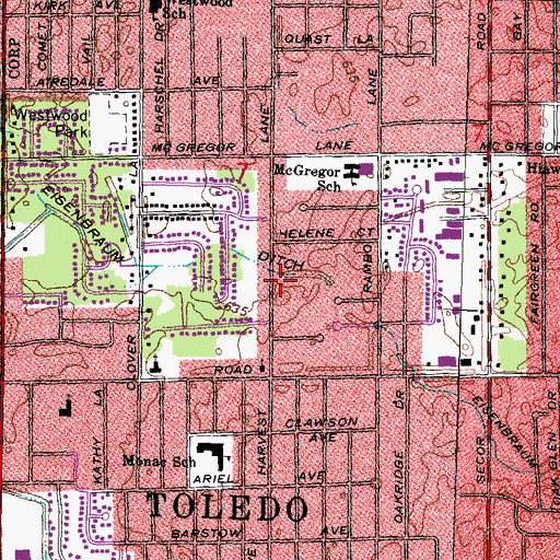 Topographic Map of Toledo Covenant Church, OH
