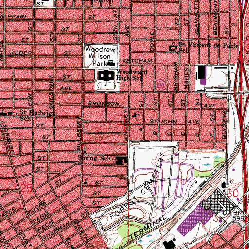 Topographic Map of Truevine Missionary Baptist Church, OH