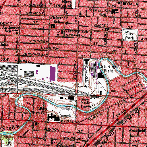 Topographic Map of United Church of God and Christ, OH