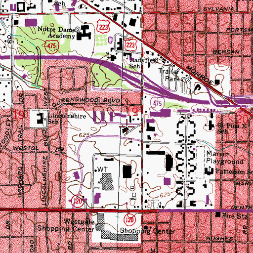 Topographic Map of Unity First Church, OH