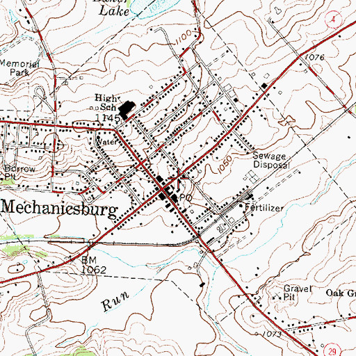 Topographic Map of Second Baptist Church, OH