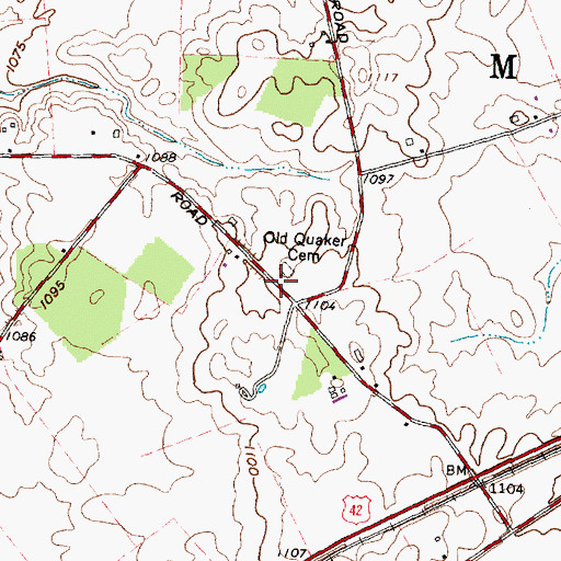 Topographic Map of Green Plain Monthly Meetinghouse, OH