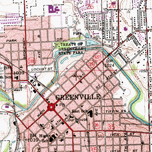Topographic Map of Grace Lutheran Church, OH