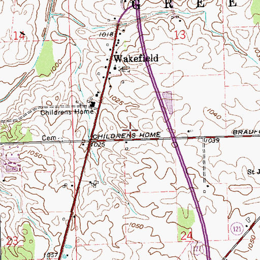 Topographic Map of Greenville Shopping Center, OH