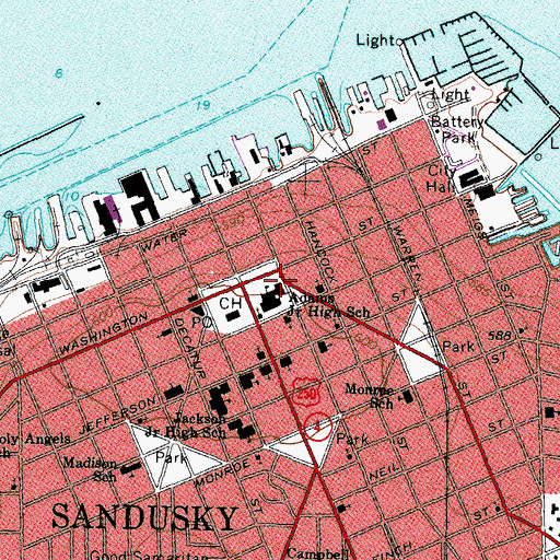 Topographic Map of Grace Episcopal Church, OH