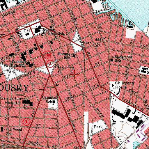 Topographic Map of Saint Stephens African Methodist Episcopal Church, OH
