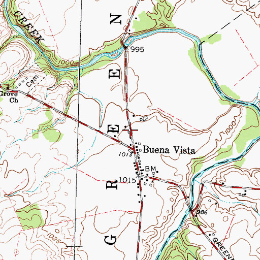 Topographic Map of Buena Vista School (historical), OH