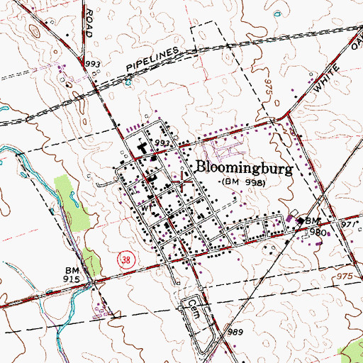 Topographic Map of First Baptist Church, OH