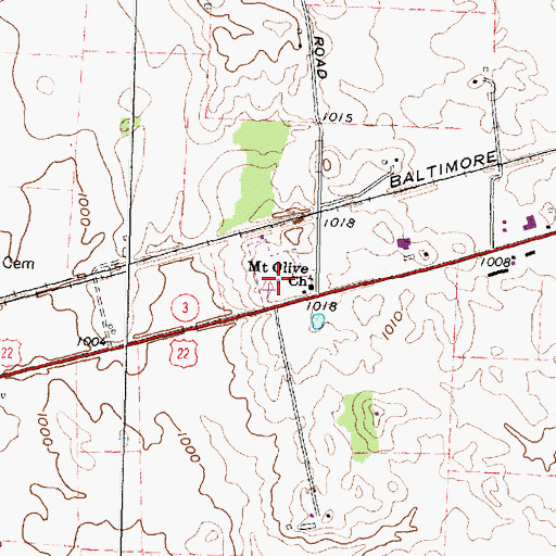 Topographic Map of Highlawn Memory Gardens, OH