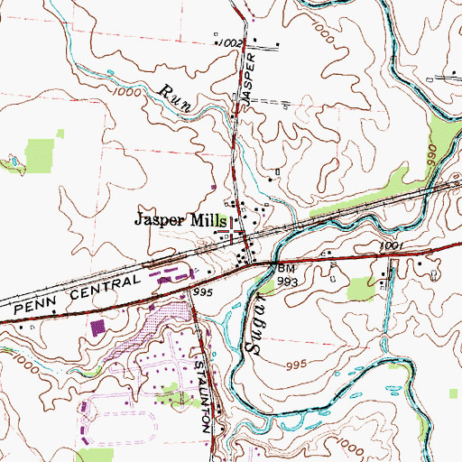 Topographic Map of Jasper School (historical), OH