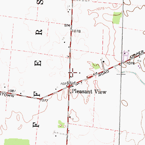 Topographic Map of Pleasant View School (historical), OH