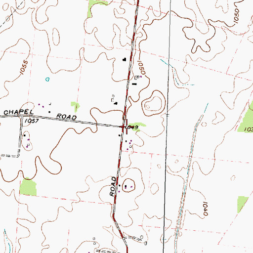 Topographic Map of Wesley Chapel Church (historical), OH