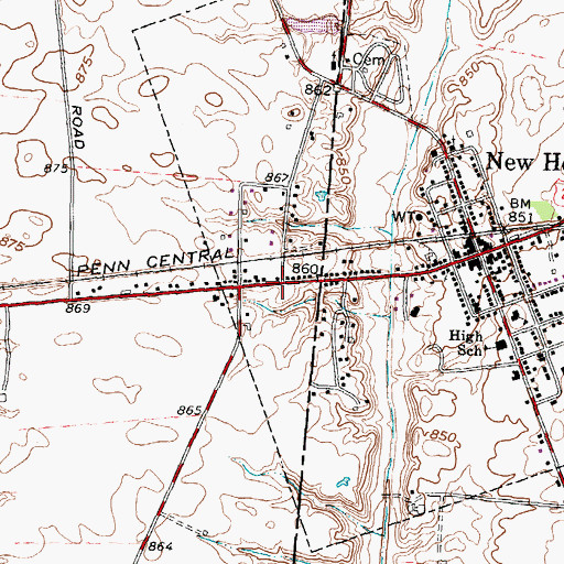 Topographic Map of West Holland, OH