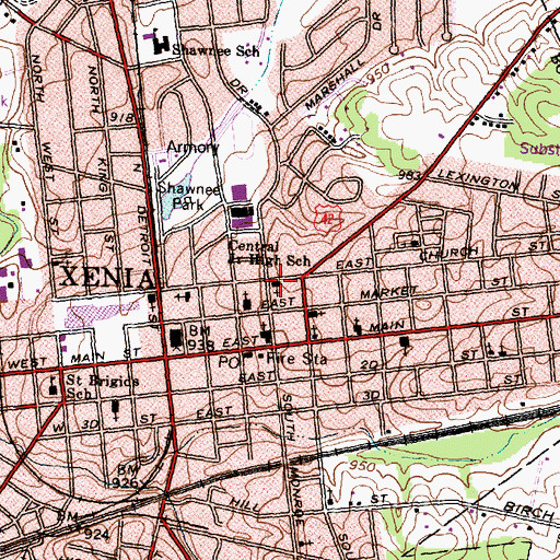 Topographic Map of Saint John African Methodist Episcopal Church, OH