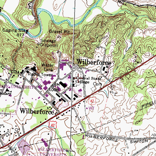 Topographic Map of William Patrick McPherson Memorial Stadium, OH