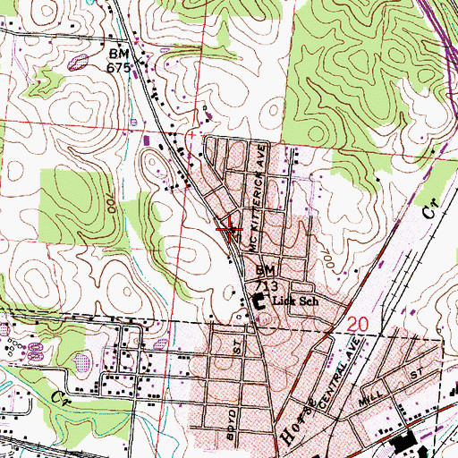 Topographic Map of Calvary United Methodist Church, OH