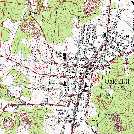 Topographic Map of Faith United Methodist Church, OH