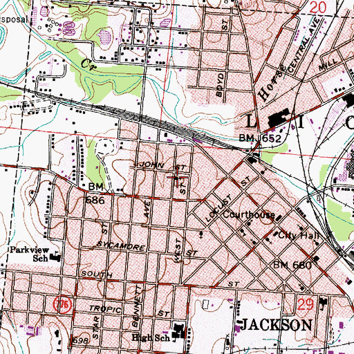 Topographic Map of Fellowship Baptist Church, OH