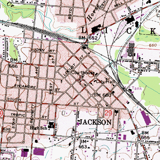Topographic Map of Kinnison Elementary School, OH