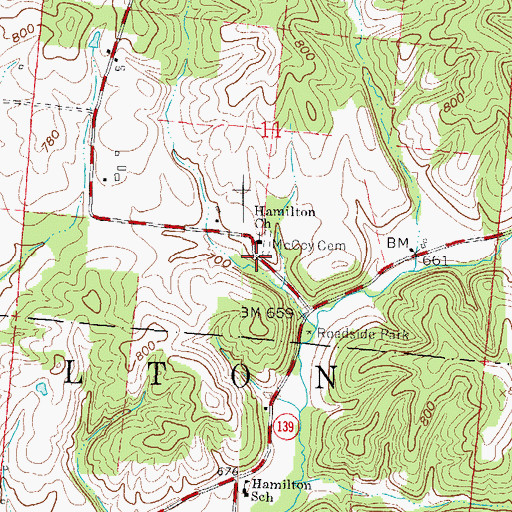 Topographic Map of McCoy, OH