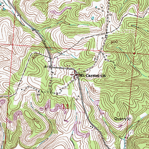 Topographic Map of Mount Carmel Cemetery, OH