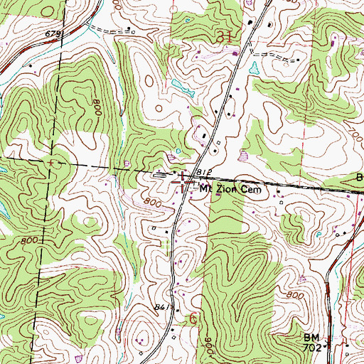 Topographic Map of Mount Zion Methodist Episcopal Church (historical), OH