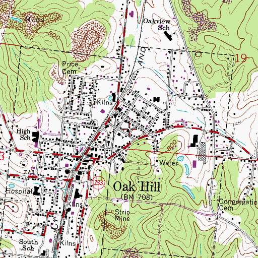 Topographic Map of Saint Paul United Methodist Church, OH