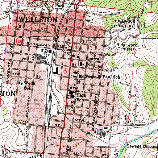 Topographic Map of Trinity United Methodist Church, OH