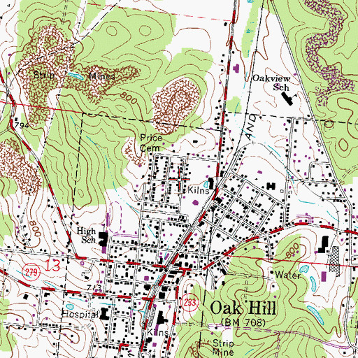 Topographic Map of Trinity Wesleyan Church, OH