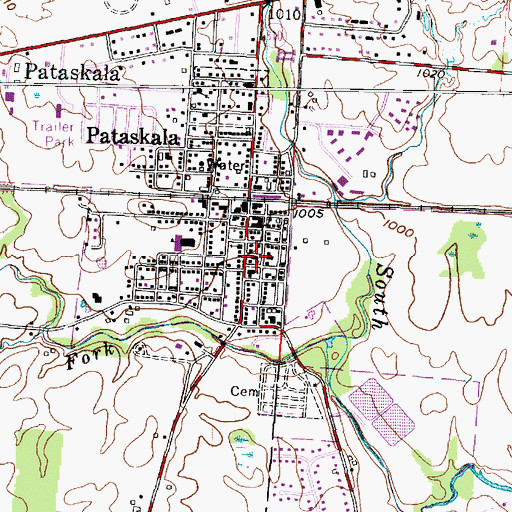 Topographic Map of Pataskala Town Hall, OH