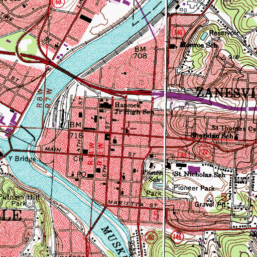 Topographic Map of Saint Johns Lutheran Church, OH