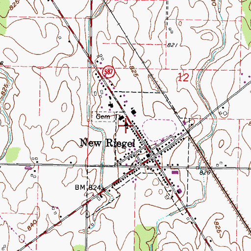 Topographic Map of Saint Boniface School, OH