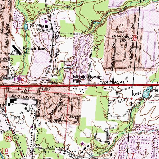 Topographic Map of Blacklick Plaza Shopping Center, OH