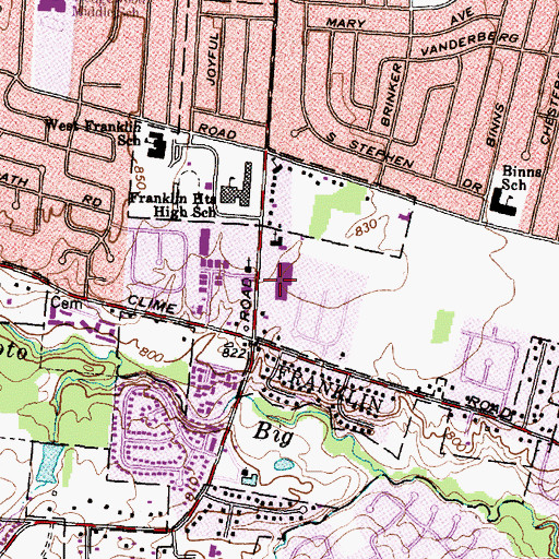 Topographic Map of Demorest Road Shopping Center, OH