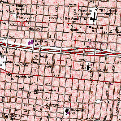 Topographic Map of English Park, OH