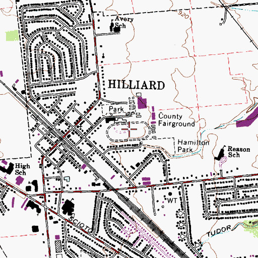Topographic Map of Franklin County Fairgrounds, OH