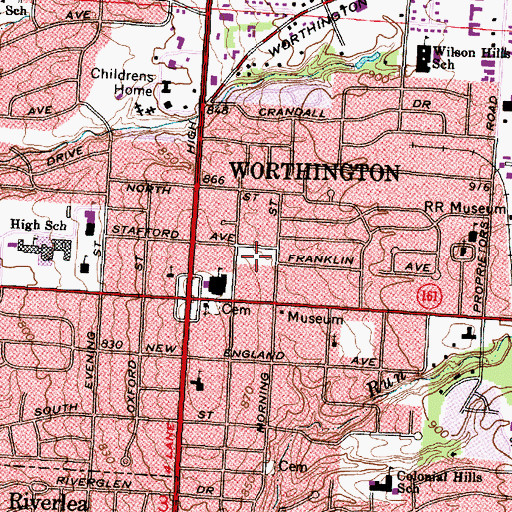 Topographic Map of Hartford Park, OH