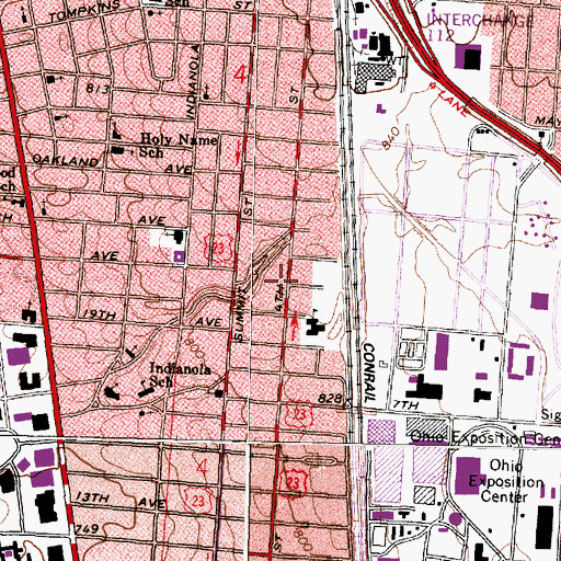 Topographic Map of Iuka Park, OH