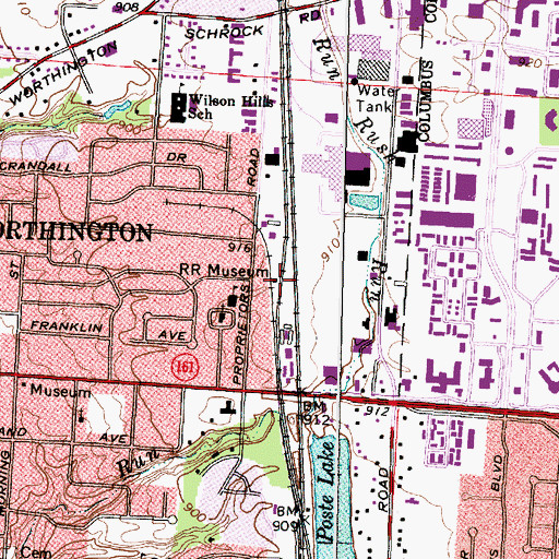 Topographic Map of Ohio Railway Museum, OH